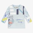 Baby Boys Blue Printed Cotton T-Shirt Online Sale