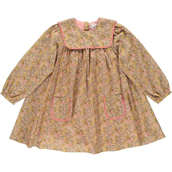 Girls Yellow Floral Cotton Dress Online Hot Sale