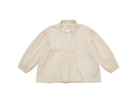 Girls Light Yellow Stripes Cotton Shirt For Cheap