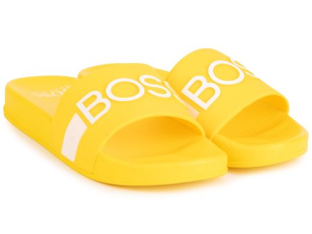 Boys & Girls Yellow Logo Slippers For Discount