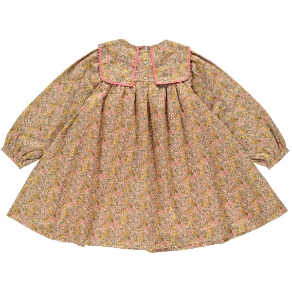 Girls Yellow Floral Cotton Dress Online Hot Sale