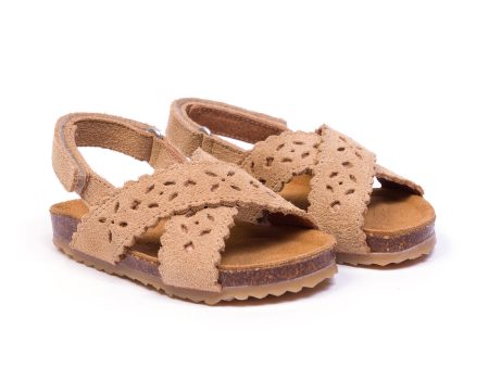 Boys & Girls Light Brown Cut-out Sandals Online now