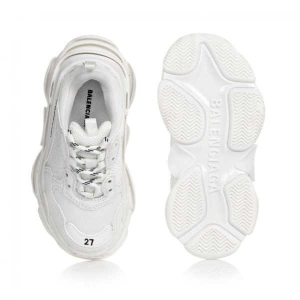 Boys & Girls White Triple S Logo Shoes Online Sale