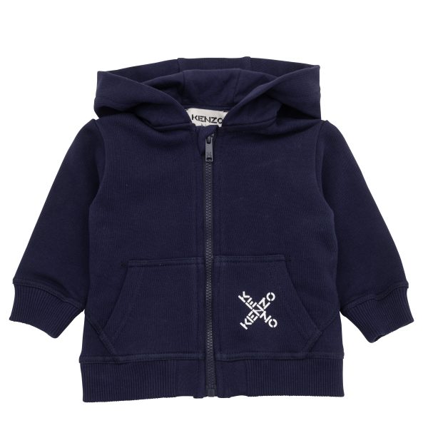 Baby Boys Navy Hooded Zip-Up Top Hot on Sale