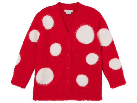 Girls Red Knit Cardigan For Cheap