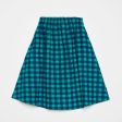 Girls Blue Check Corduroy Skirt For Discount