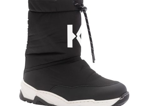 Boys Black Logo Boots For Cheap