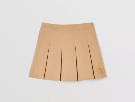 Girls Beige Logo Pleated Skirt Online Sale