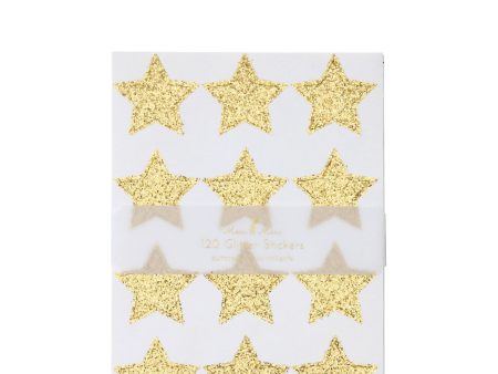 Gold Glitter Stars Sticker Sheets (10 Pack) Online now