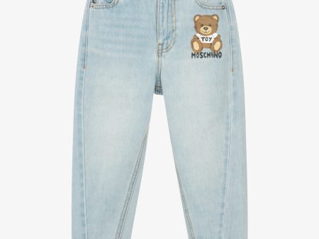 Boys & Girls Light Blue Denim Trousers For Discount