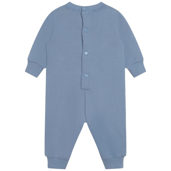 Baby Boys Blue Printed Cotton Babysuit Sale