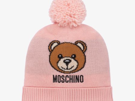 Boys & Girls Pink Logo Pom-Pom Hat For Sale