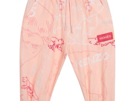 Baby Girls Pink Printed Trousers For Discount