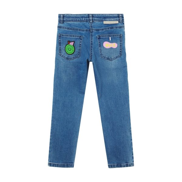 Girls Blue Denim Trousers on Sale