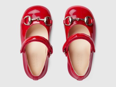 Baby Girls Red GG Logo Leather Shoes Sale