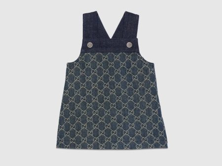 Baby Girls Blue GG Logo Dress For Sale