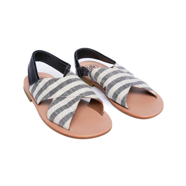 Boys & Girls Black Stripes Sandals Hot on Sale