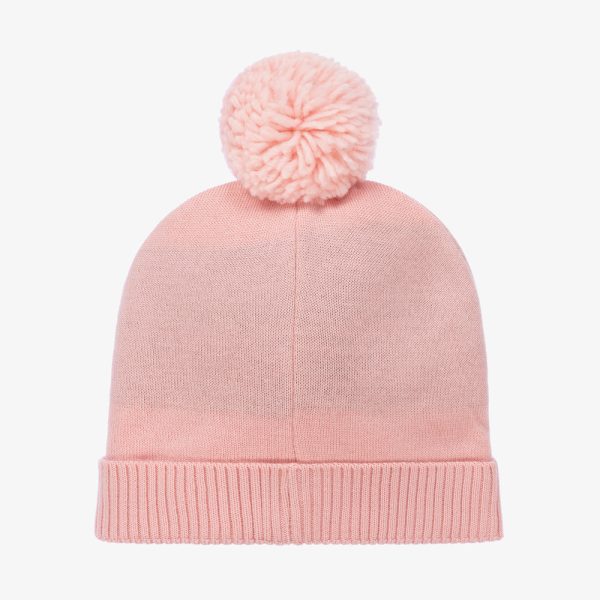 Boys & Girls Pink Logo Pom-Pom Hat For Sale