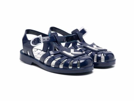 Boys & Girls Navy Logo Sandals Discount