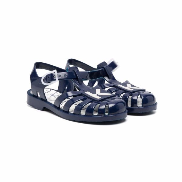 Boys & Girls Navy Logo Sandals Discount