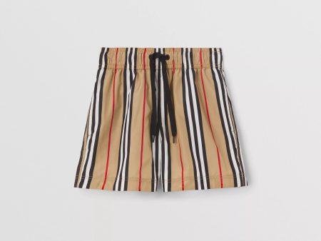 Boys Beige Stripes Swim Shorts Online