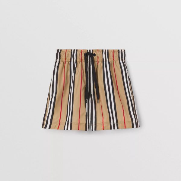 Boys Beige Stripes Swim Shorts Online