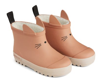 Boys & Girls Pink Cat Rubber Boots Discount