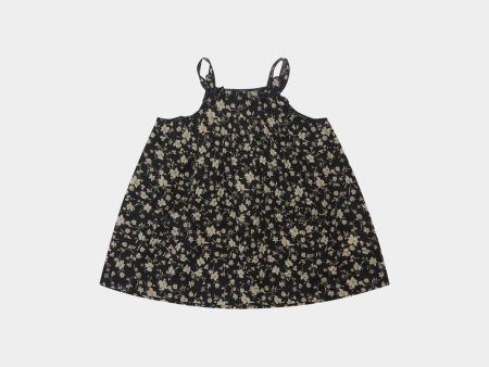 Baby Girls Black Floral Cotton Dress Hot on Sale