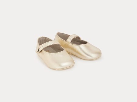 Baby Girls Gold Flat Shoes Cheap