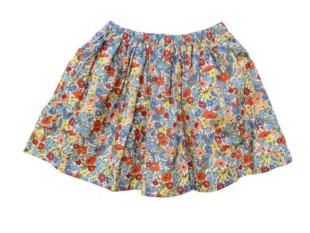 Girls Blue Floral Cotton Skirt Online now