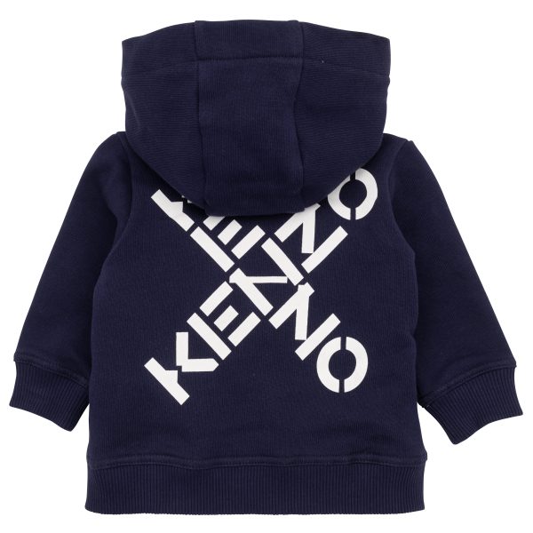 Baby Boys Navy Hooded Zip-Up Top Hot on Sale