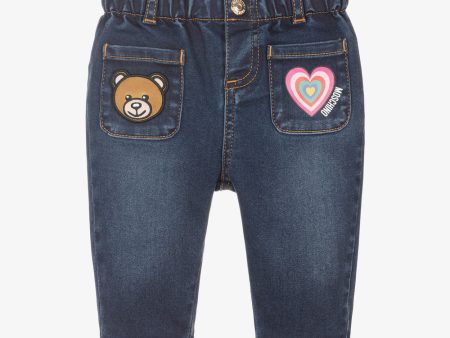 Baby Girls Navy Denim Trousers on Sale