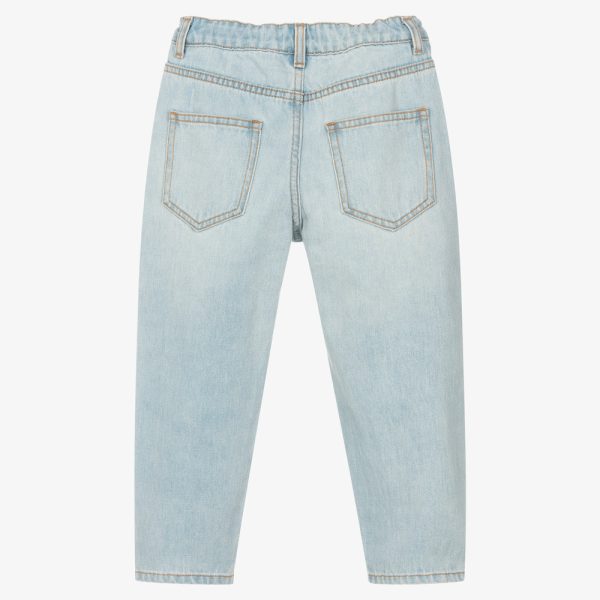 Boys & Girls Light Blue Denim Trousers For Discount