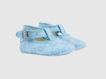 Baby Boys Blue GG Logo Shoes For Discount