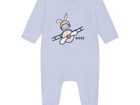 Baby Boys & Girls Blue Cotton Babysuit For Cheap