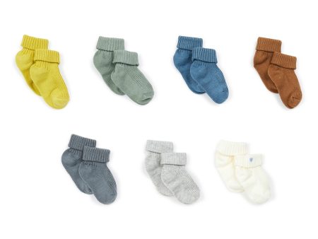 Baby Boys & Girls Blue Cotton Socks Set (7 Pack) Discount