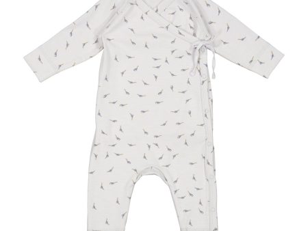 Baby Boys White Printed Cotton Babysuit For Cheap