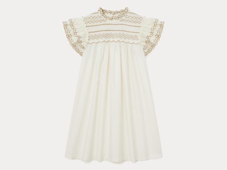 Girls White Embroidered Cotton Dress Online Hot Sale