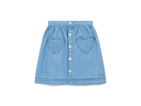 Girls Blue Denim Skirt Hot on Sale