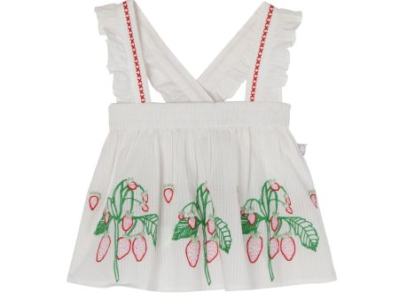 Baby Girls White Flower Strap Skirt Set Cheap