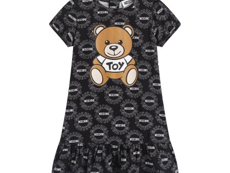 Baby Girls Black Teddy Cotton Dress Online Sale