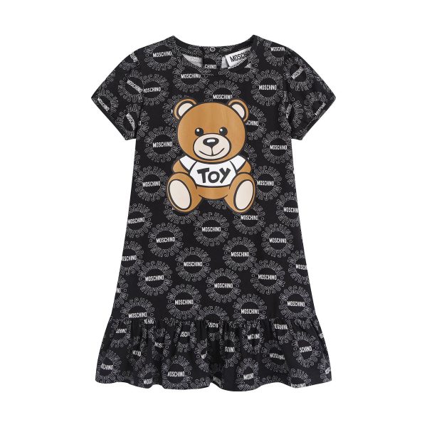 Baby Girls Black Teddy Cotton Dress Online Sale