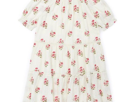 Girls White Flower Cotton Dress Discount